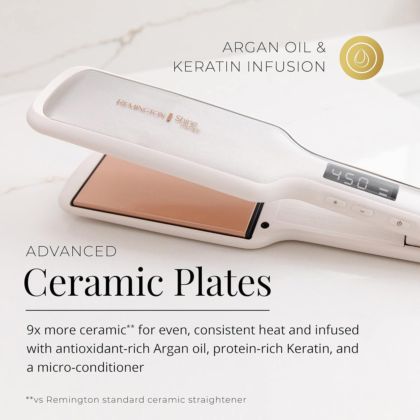 Flat Iron for Hair Infused with Argan Oil & Keratin, Professional Ceramic Flat Iron for Less Frizz