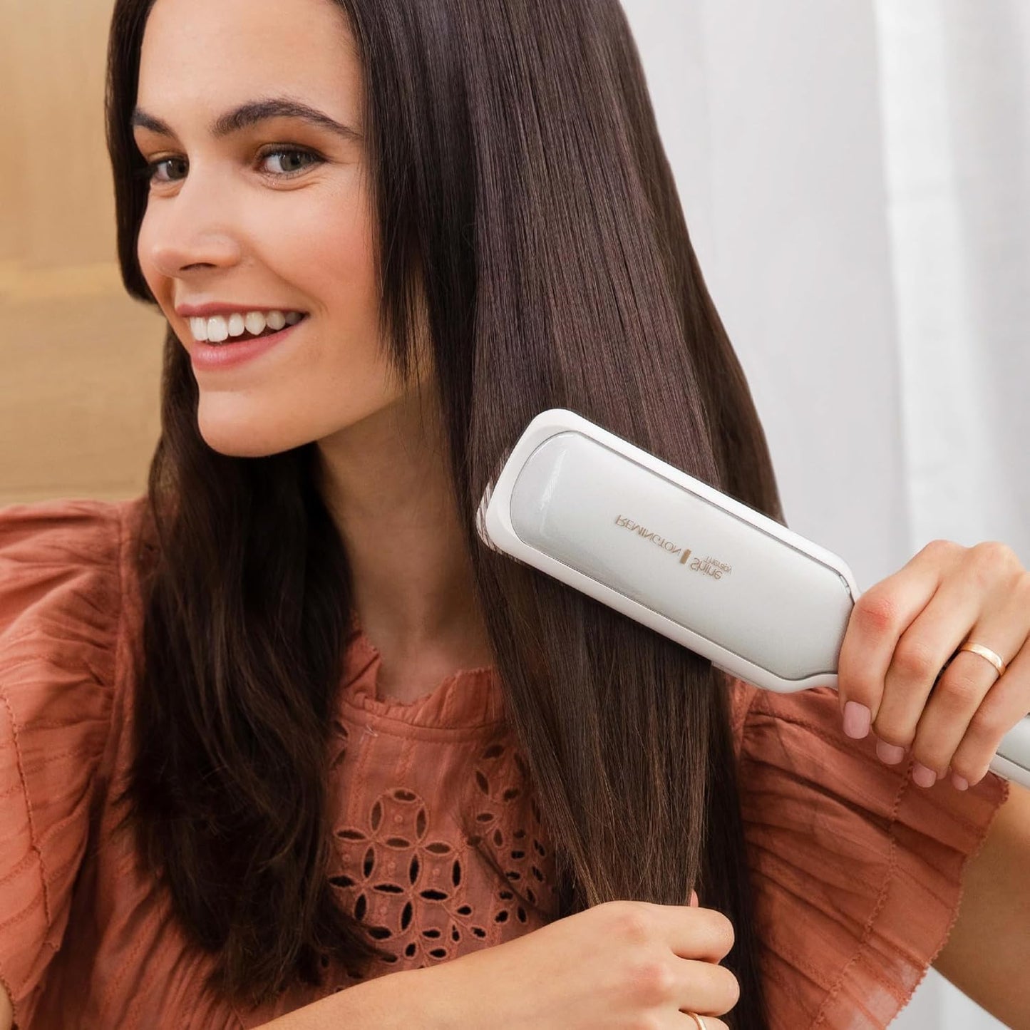 Flat Iron for Hair Infused with Argan Oil & Keratin, Professional Ceramic Flat Iron for Less Frizz