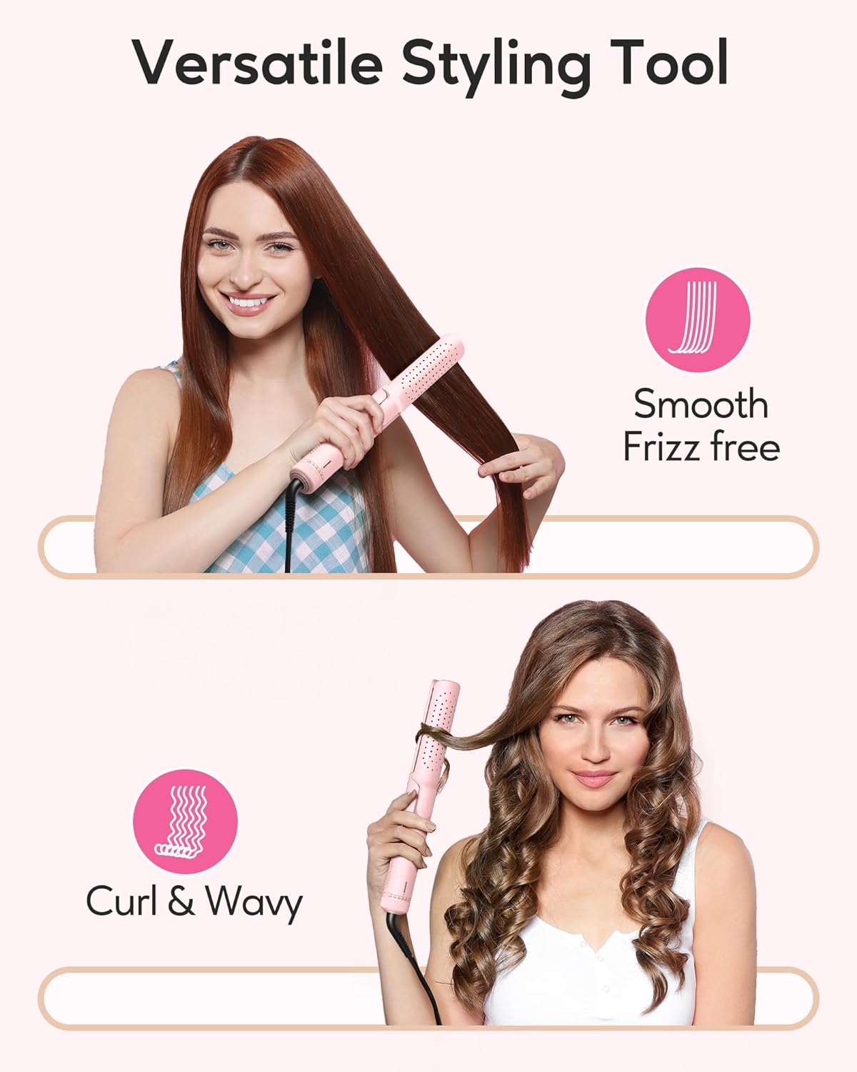 Pro Airflow Styler Curling Iron with 360° Vented Cool Air for Long-Lasting Curls