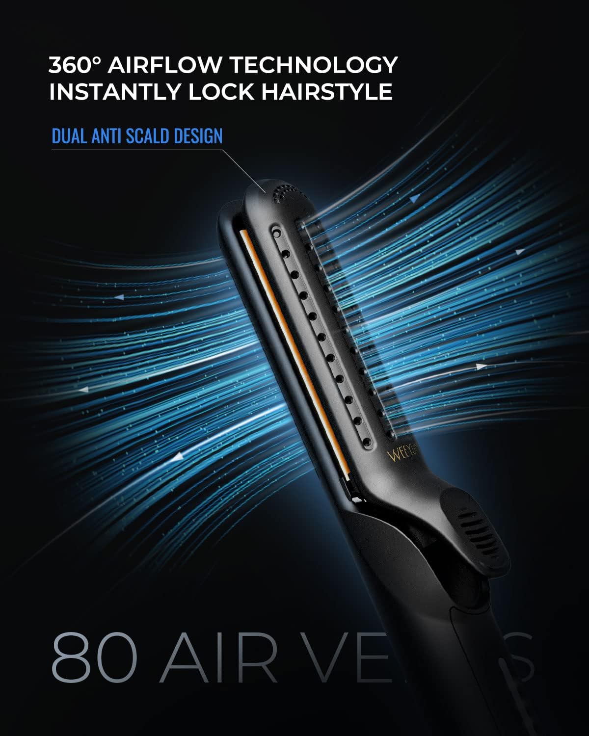 2 in 1 Hair Straightener and Curler with 360° Airflow